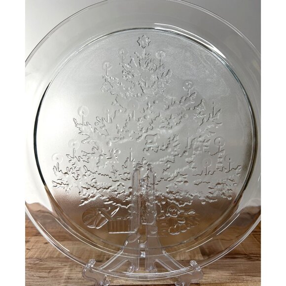 Christmas Tree Pattern Glass Platter 13" - Picture 3 of 5